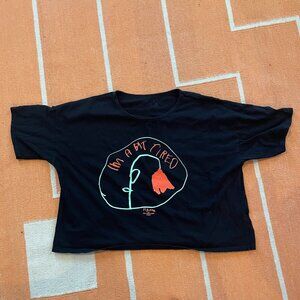 Stay Home Club Bit Tired Loose Crop Tee Size 2